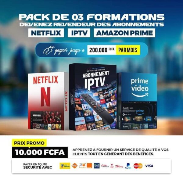 Devenez revendeur des Abonnement Netflix; IPTV, Amazone prime